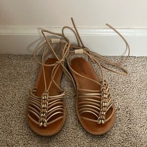 American eagle outfitters  Women's Beige Lace-Up Sandals in the gladiator style